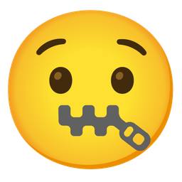 zipper-mouth face and hushed face