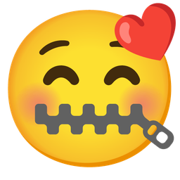 Zipper-mouth face and Kissing face with closed eyes