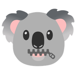 zipper-mouth face and koala