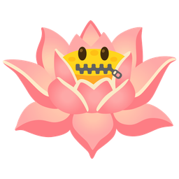 zipper-mouth face and lotus