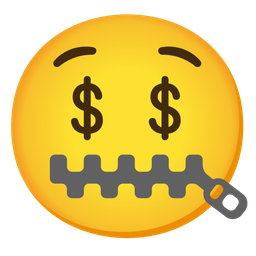 Zipper-mouth face and Money-mouth face