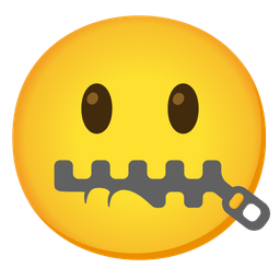 zipper-mouth face and mouth