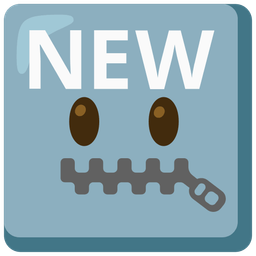 zipper-mouth face and NEW button