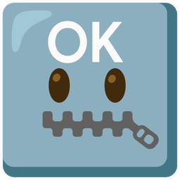 zipper-mouth face and OK button