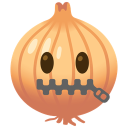zipper-mouth face and onion