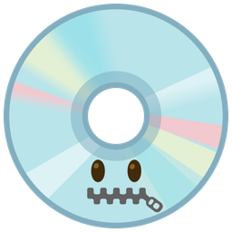 zipper-mouth face and optical disk