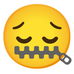 zipper-mouth face and pensive face