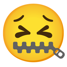 zipper-mouth face and persevering face