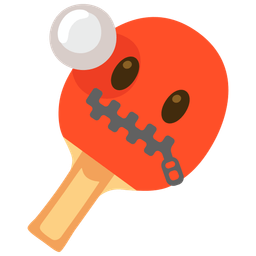zipper-mouth face and ping pong