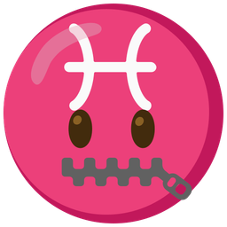 zipper-mouth face and Pisces