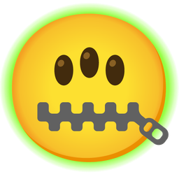 zipper-mouth face and radioactive