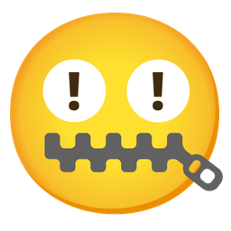 zipper-mouth face and red exclamation mark