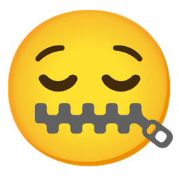 zipper-mouth face and relieved face