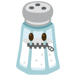 zipper-mouth face and salt