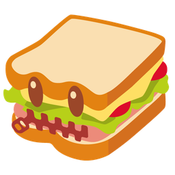 zipper-mouth face and sandwich