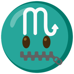 zipper-mouth face and Scorpio