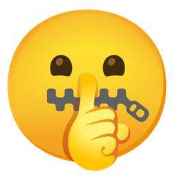 zipper-mouth face and shushing face