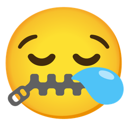 zipper-mouth face and sleepy face