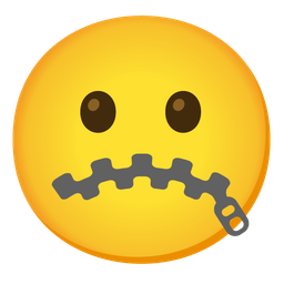 zipper-mouth face and slightly frowning face