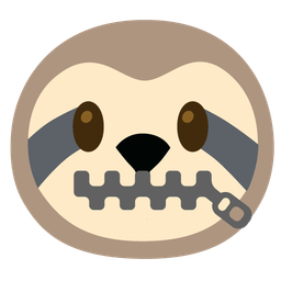 zipper-mouth face and sloth