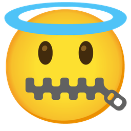 Zipper-mouth face and Smiling face with halo