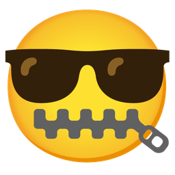 zipper-mouth face and smiling face with sunglasses
