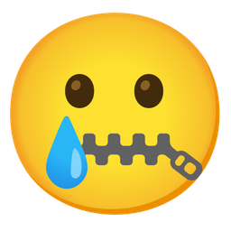 Zipper-mouth face and Smiling face with tear