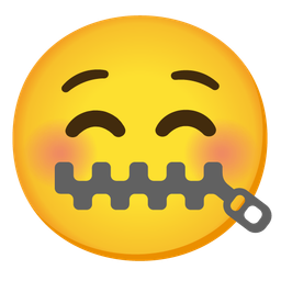 Zipper-mouth face and Smiling face