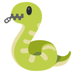 zipper-mouth face and snake