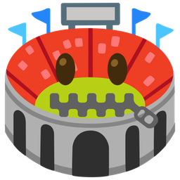 zipper-mouth face and stadium