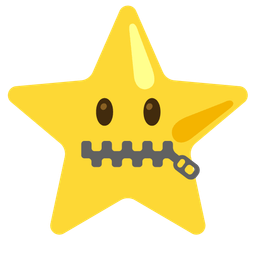 zipper-mouth face and star