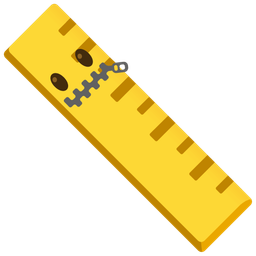 zipper-mouth face and straight ruler