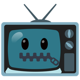 zipper-mouth face and television