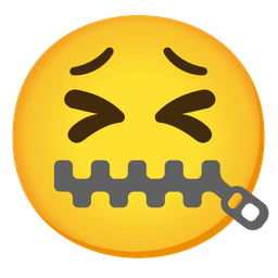 zipper-mouth face and tired face