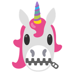 zipper-mouth face and unicorn
