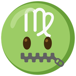 zipper-mouth face and Virgo