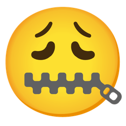 zipper-mouth face and weary face