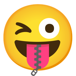 Zipper-mouth face and Winking face with tongue