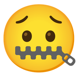 zipper-mouth face and worried face