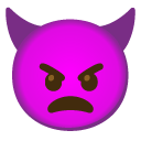 Angry face with horns