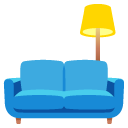 Couch and lamp
