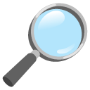 Magnifying glass tilted right